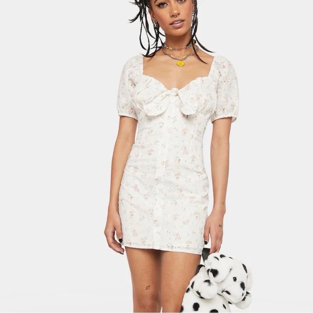 Floral White Mini Dress